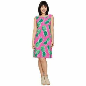 C. Wonder- Pineapple Print All Over Hot Pink & Green Mini Loose Fit Dress Size M